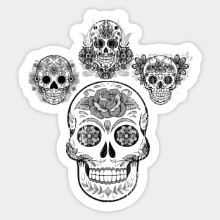 Faded Halloween Day of the Dead Mexican Skull - Sugar Skull product Sticker